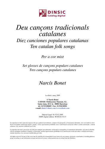 Diez canciones populares catalanas
