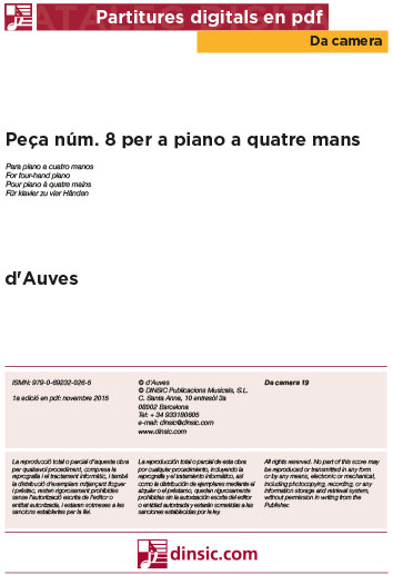 Peça núm. 8 per a piano a quatre mans