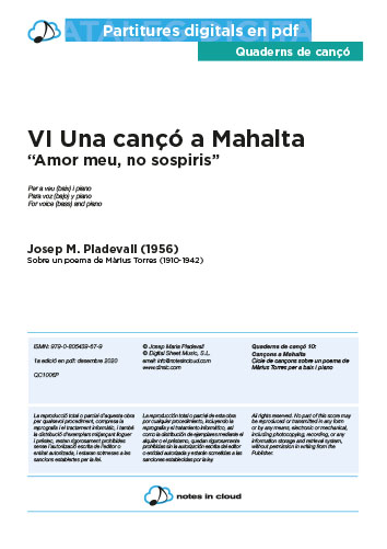 Cançó a Mahalta VI (Amor meu no sospiris)