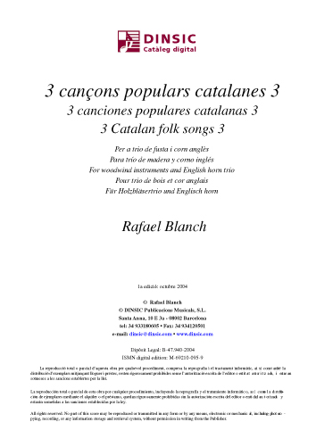 3 Catalan Folk Songs 3