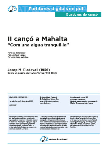Cançó a Mahalta II (Com una aigua tranquil·la)