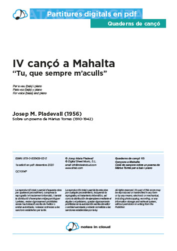 Cançó a Mahalta IV (Tu, que sempre m'aculls)