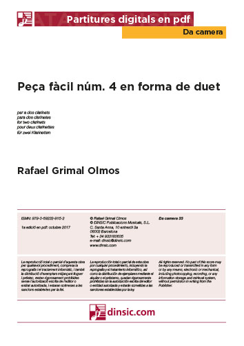 Peça fàcil núm. 4 en forma de duet 