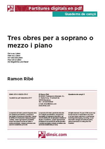 Tres obres per a soprano o mezzo i piano